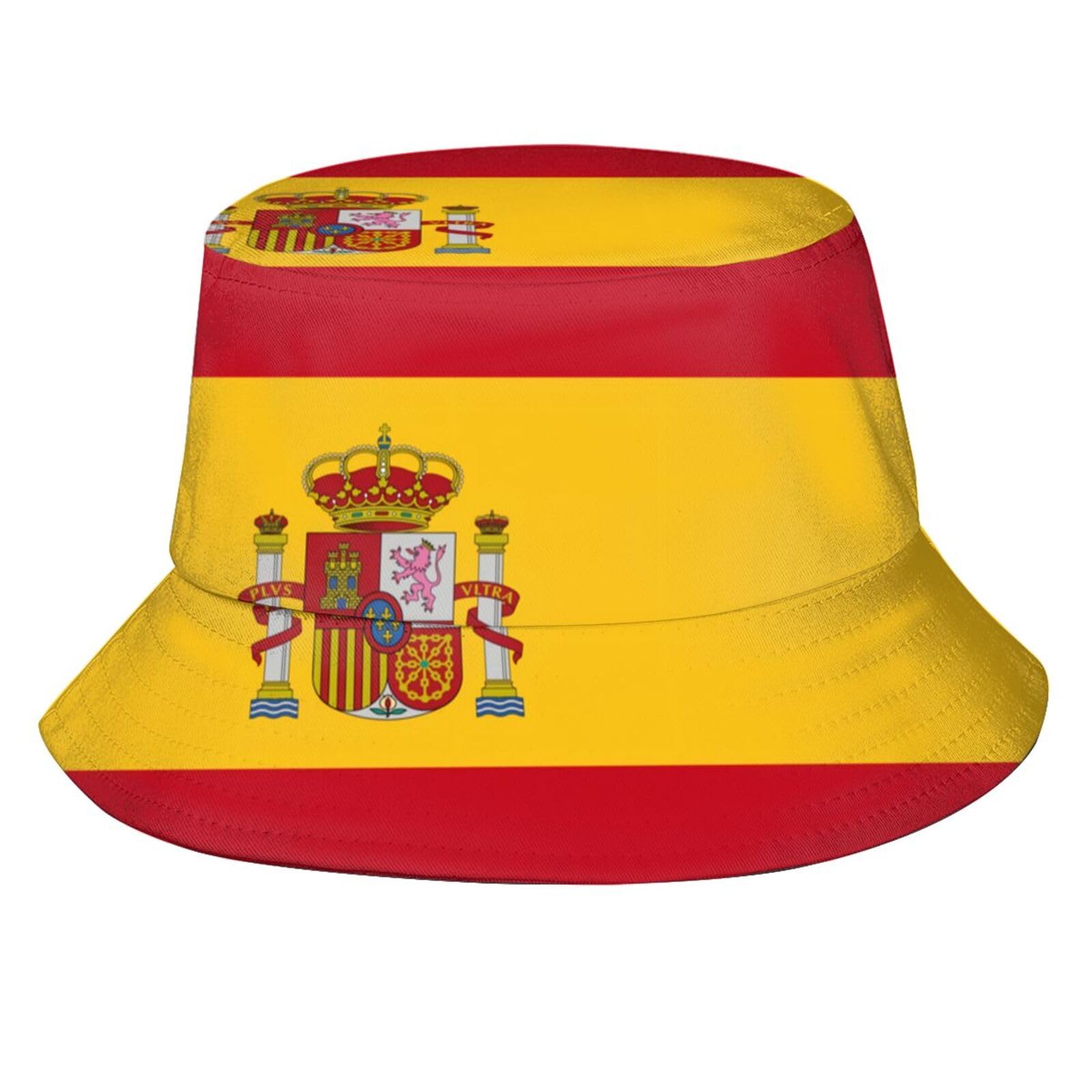 Melbrakin Spain Flag Flag Bucket Hat for Women Men Summer Reversible Sun Hat Beach Fishing Cap