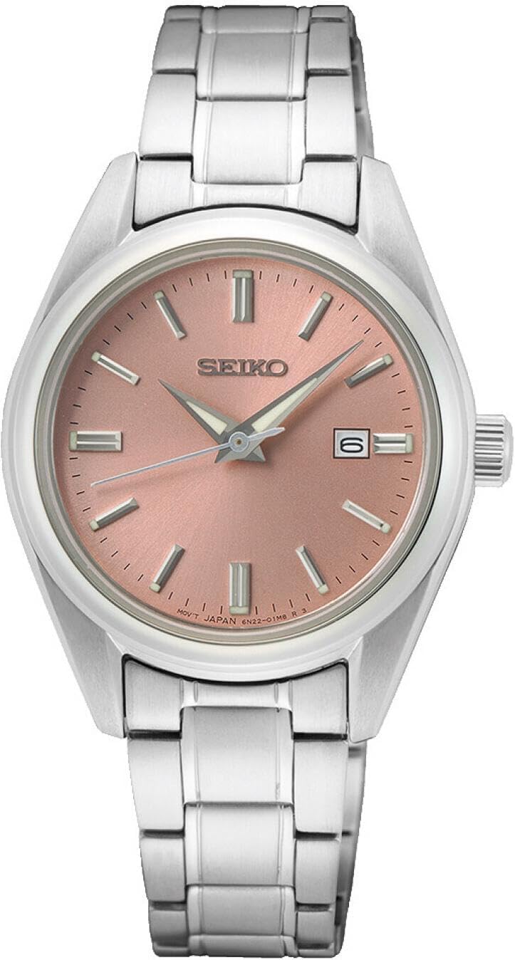 Seiko Damen Analog Quarz Uhr mit Edelstahl Armband SUR633P1