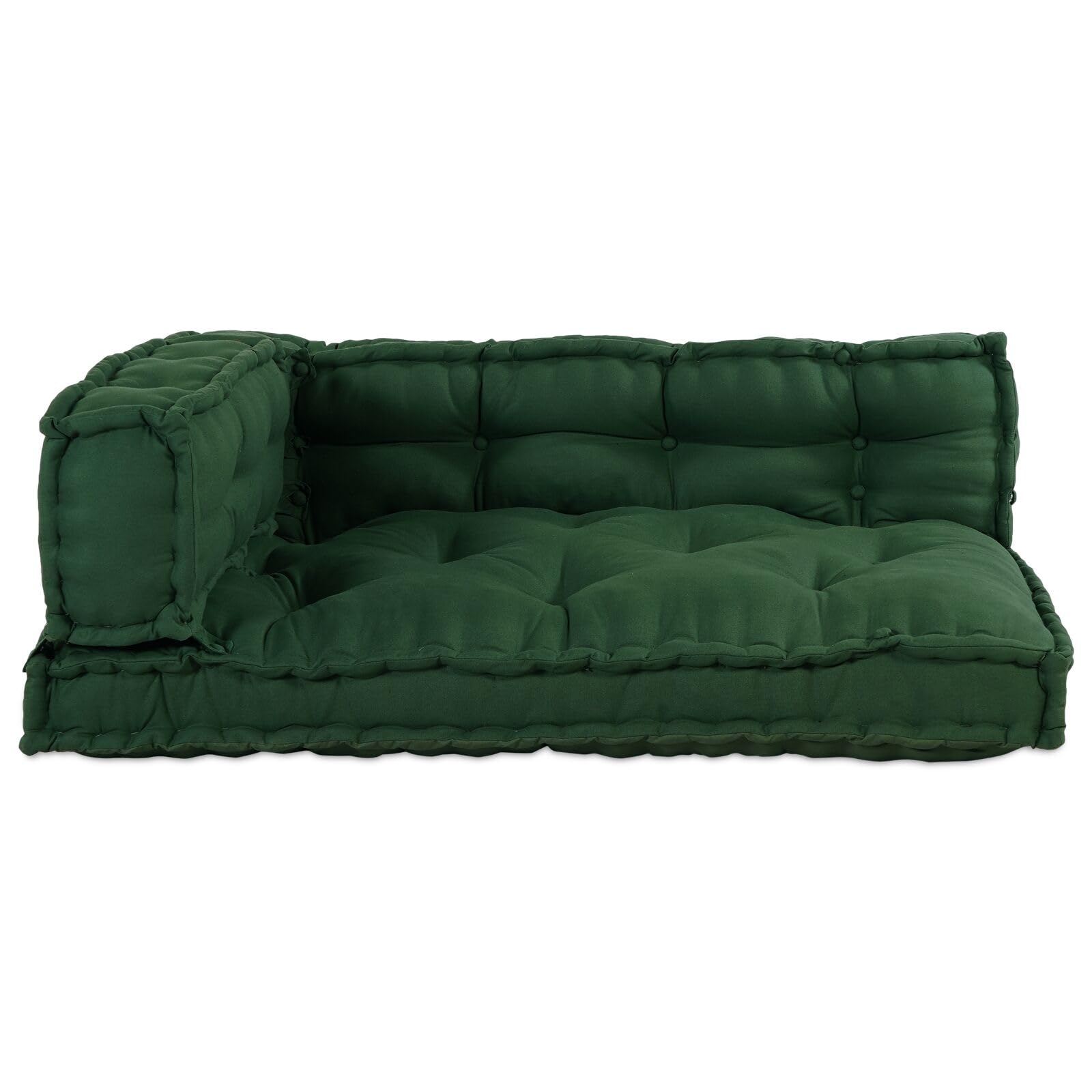 Cuscino per Divano a Pallet con braccioli e Supporto per la Schiena in Tessuto Verde,Cuscino per Pallet,Cuscino per Divani da Giardino,Cuscino per Esterno-4019089