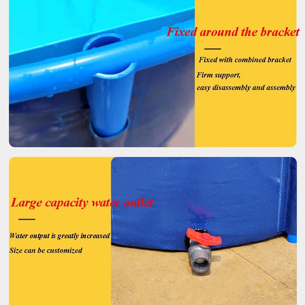 Générique Bassin à Poissons Portable en Toile épaisse – Pataugeoire Pliable en PVC avec Support pour Chien, Grand réservoir d'eau pour l'irrigation du Jardin et la Protection Contre Les incendies
