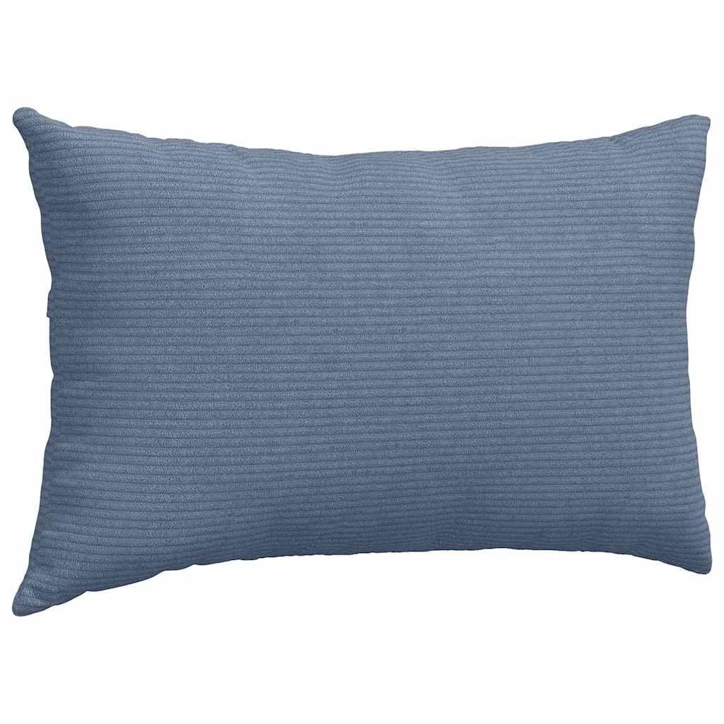 Cuscini da divano 2 pezzi blu 50 x 30 cm tessuto in cords morbido sfoderabile imbottitura in fibra poliestere per soggiorno ufficio interno comfort ergonomico