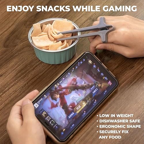 Miniatura 4 de 6 palillos de dedo para jugadores – Pinzas para agarrar aperitivos soporte en U – Utensilios para jugadores de aperitivos – Plástico reutilizable