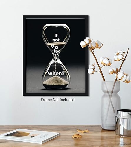 Miniatura 5 de Govivo If Not Now, When - Impresión artística de pared con cita motivacional, impresión de decoración de pared, póster o lienzo para oficina,