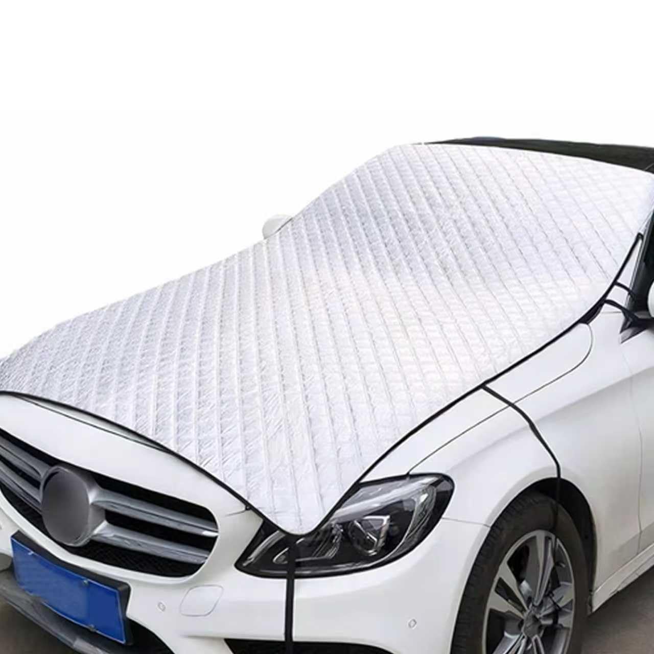 Teybouk Car Hood Cover Multi-Layer Thickening Waterproof Coat for Front Windshield Hood All Seasons Foldable Shield with Fixed