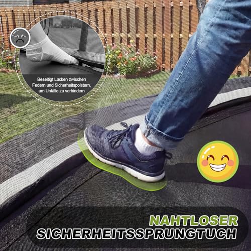 Devoko-Trampolin-Outdoor-O-228305366427488-cm-GS-Zertifikat-Kindertrampolin-Gartentrampolin-mit-Sicherheitsnetz-Rundes-Riesentrampolin-mit-Leiter-und-Schuhbeutel