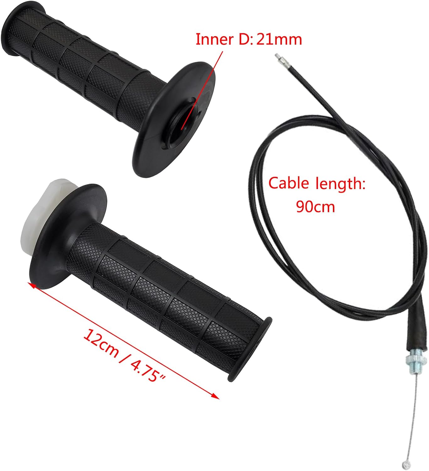 7/8'' 21mm Twist Throttle Rotary Accelerator Hand Grip W Cable for Pit Dirt Bike ATV Mini Bike 50 70 90 110 125cc 150cc 200cc 250cc (35 Inch)