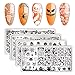 Produktbild BORN PRETTY Halloween Kürbis Geist Nagelkunst Stempelplatte Schädel Schädel Fledermaus Schablone 4Pcs Bildplatte für Maniküre DIY Druck