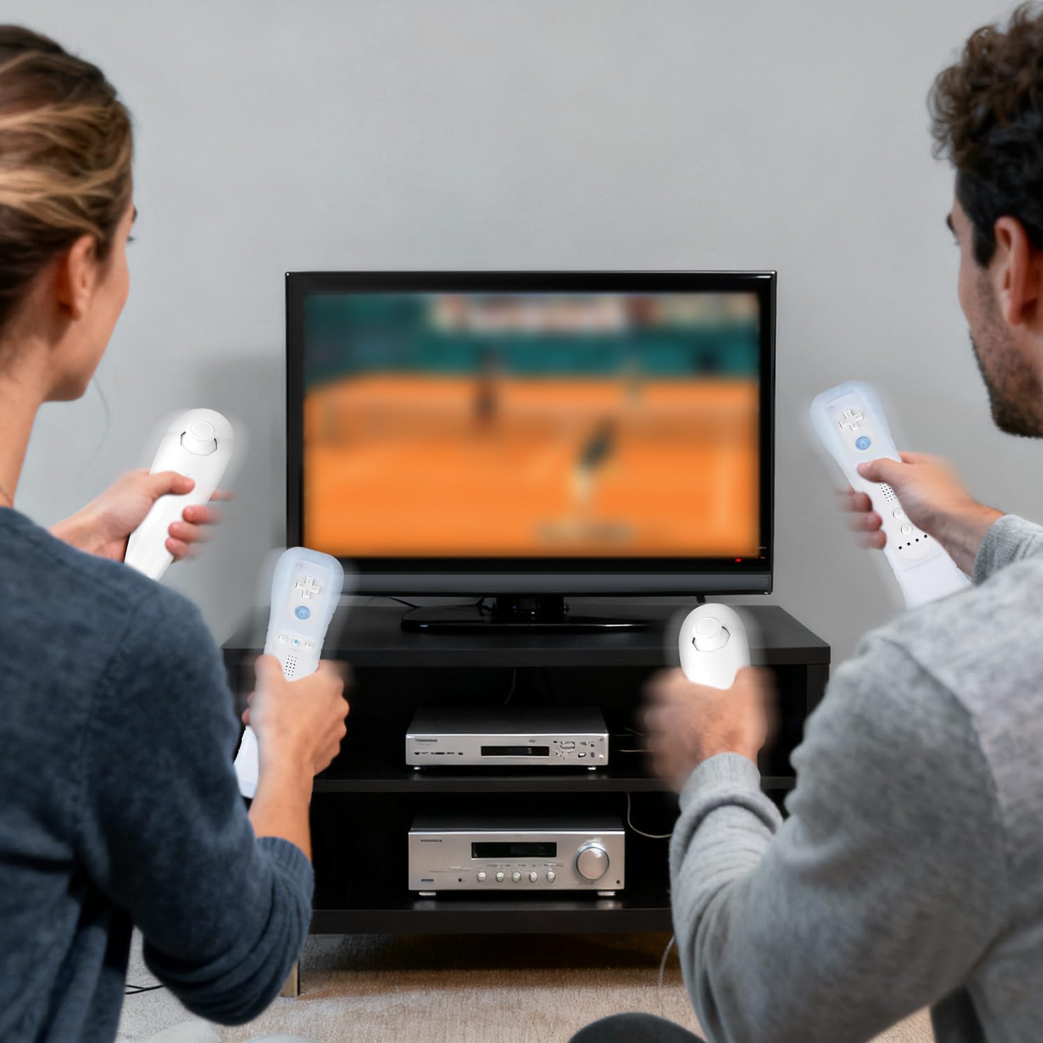 OSTENT Custodia in silicone Motionplus Motion Plus + compatibile per telecomando Nintendo Wii Game Color White