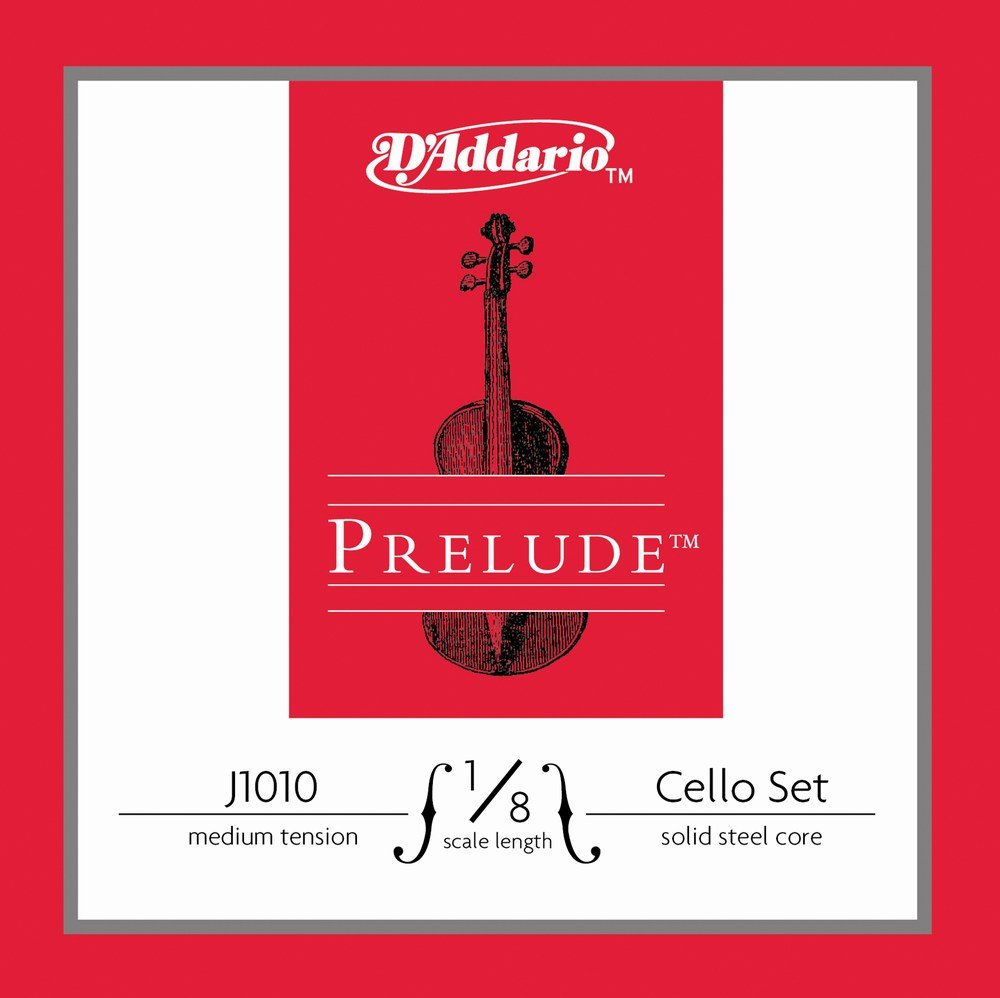 D'Addario Prelude Chello 10Blk Set 1/8 Med (J10101/8M-B10)