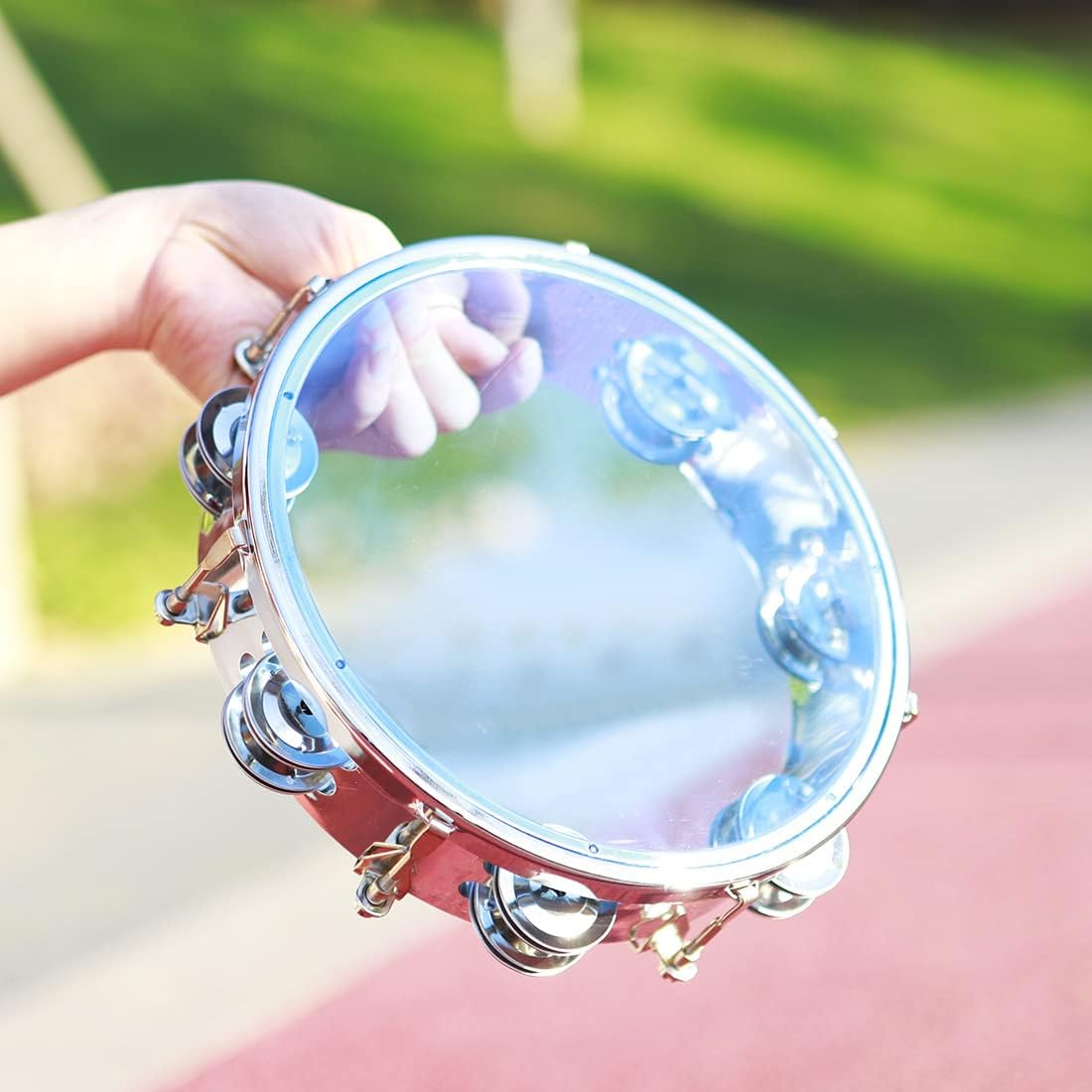 Tambourine for Adults 10 inch Double Row Metal Jingles Hand Held