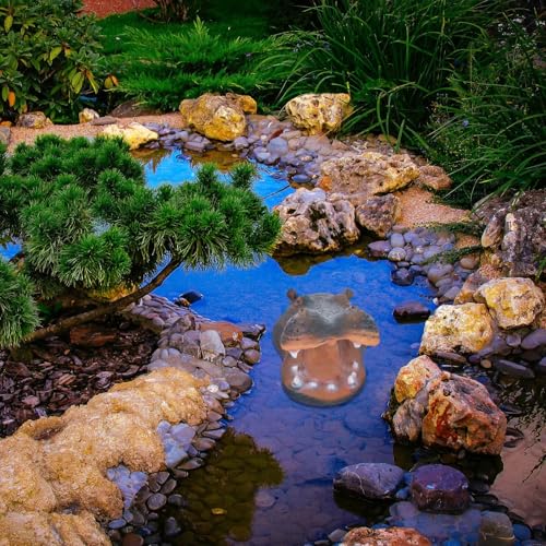 Statue flottante tête d'hippopotame pour animer un plan d'eau figé - 5