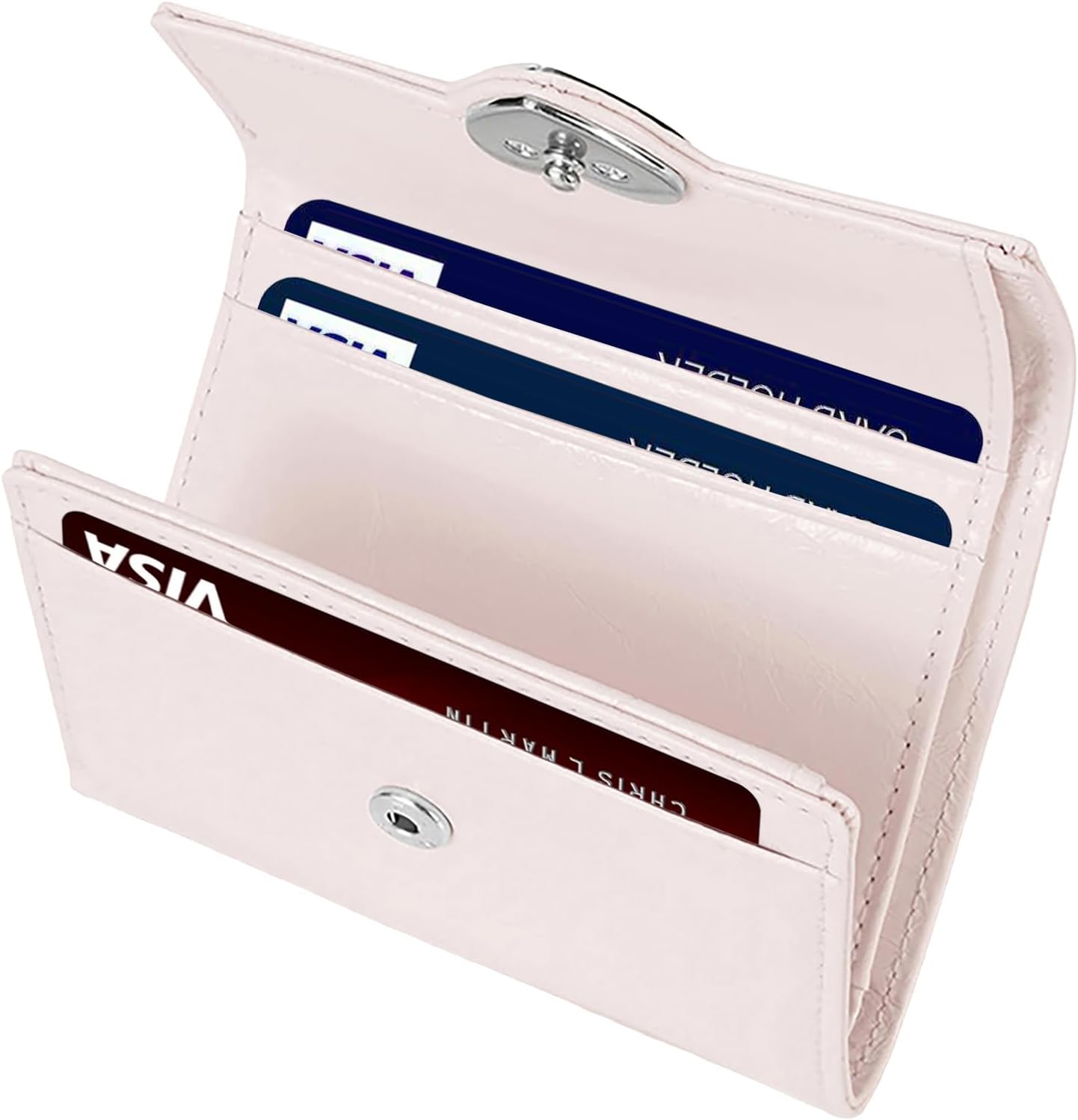 YOXIER womens wallet，Minimalist Genuine leather Wallet，RFID Blocking Front Pocket wallet Wallet for women trifold Compact (pink) - Image 3