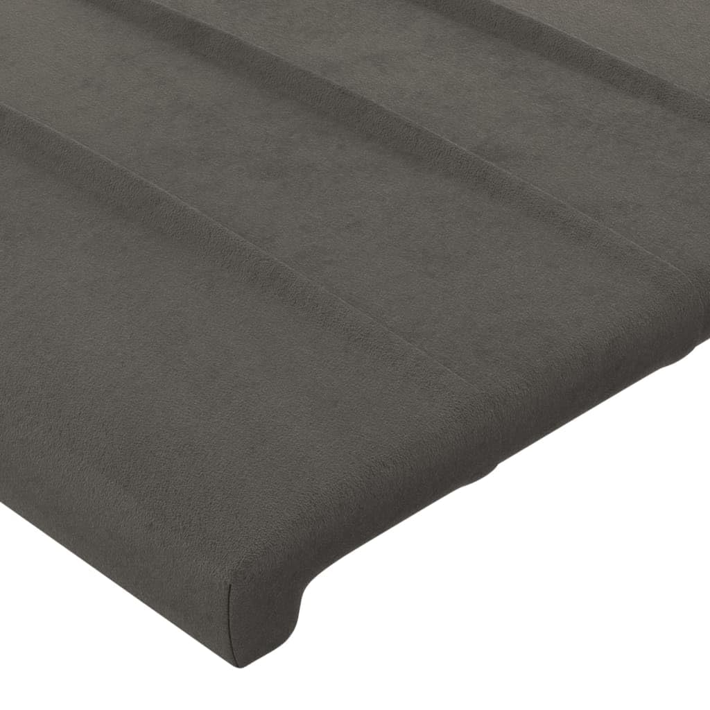vidaXL Cabecero con Luces LED Cabecero de Cama Cabezal Tapizado para Cama Individual Mueble Dormitorio Interior Terciopelo Gris Oscuro 80x5x78/88 cm