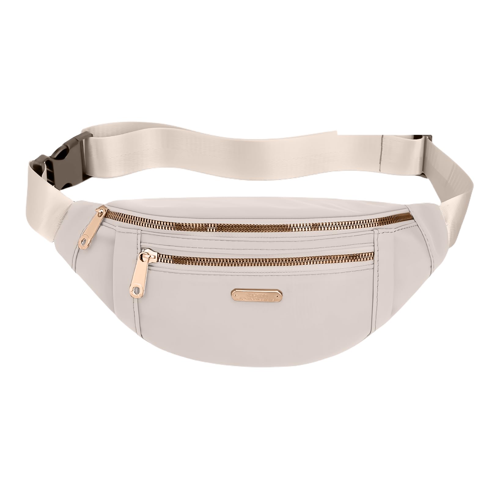 Bum Bag Lightweight Waterproof Waist Pack Adjustable Strap Crossbody Bag Fanny Pack for Travel Sports Daily Use (White)