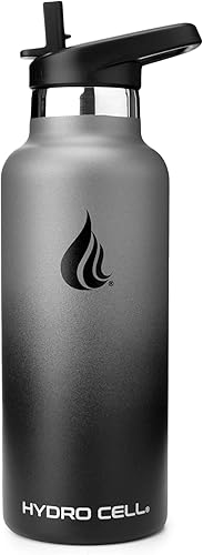 HYDRO CELL Botella de agua de acero inoxidable con sorbete y tapa estándar de la boca, mantiene los líquidos calientes o fríos, con doble pared disponible en Yaxa Venezuela