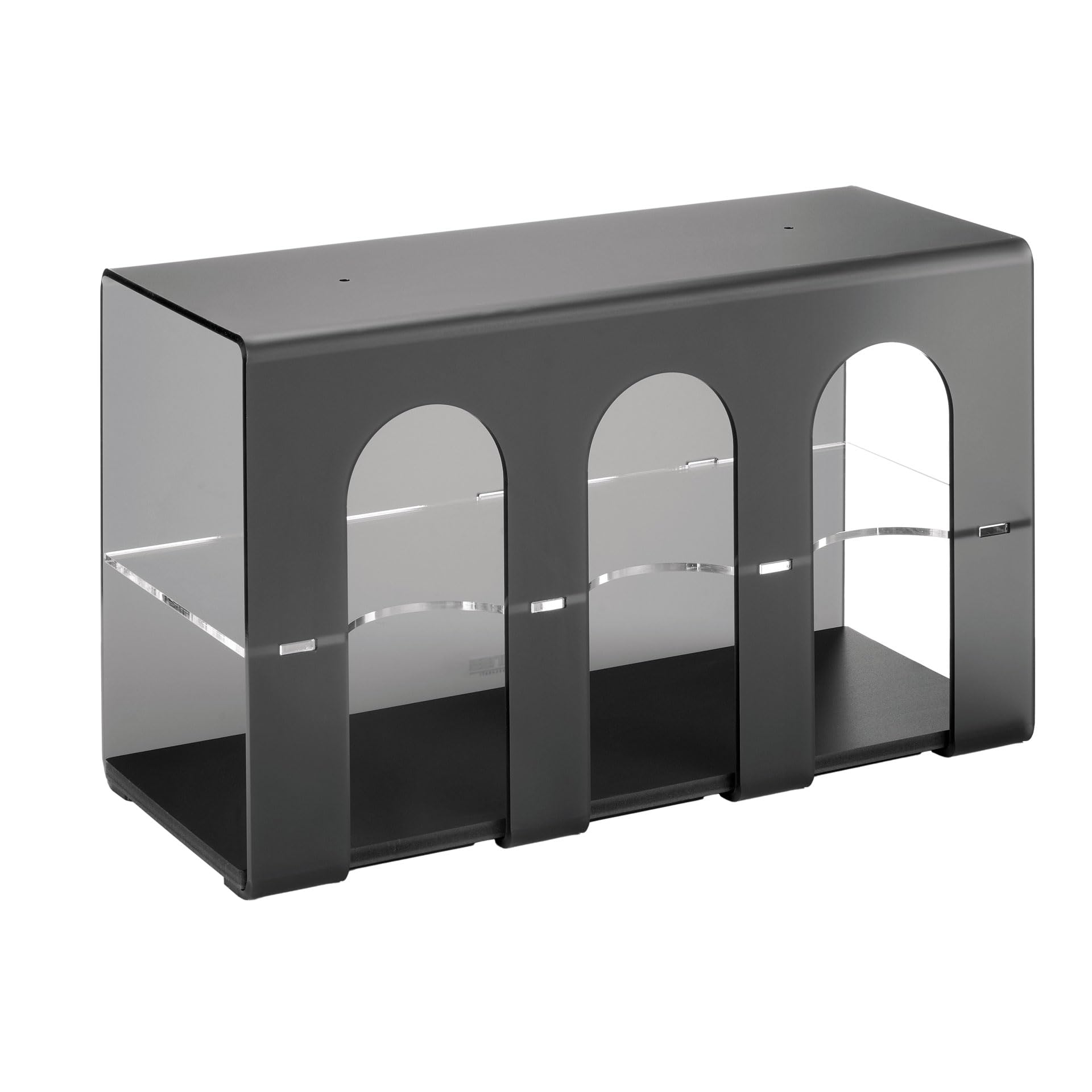 LINEE Recanati – MEDITERRANEA Porte-bouteilles en PMMA – Bar à vin pour salon, cuisine et restaurant – Capacité 6 bouteilles – Fabriqué en Italie – 50 × 30 × 20 cm (fumé gris satiné)