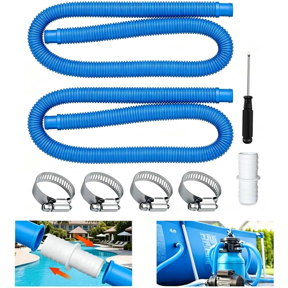 Anyingkai 2 Stück Ersatzschlauch Pool 32mm, Poolschlauch 1.5m,Poolpumpe Ersatzschlauch,SchwimmbadschlauchErsatzschlauch,Pool zubehör Schlauch 32mm,Pools Schlauch Zubehör