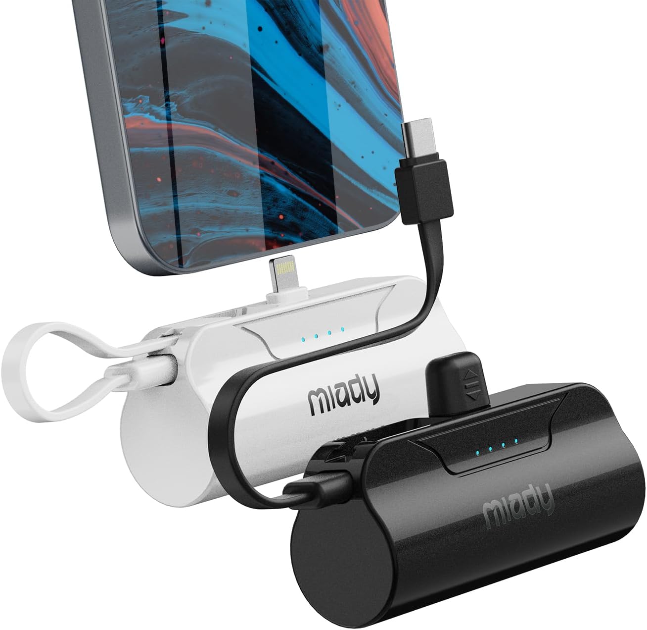 Miady 2Pack 5000mAh Portable Charger for iPhone, Battery