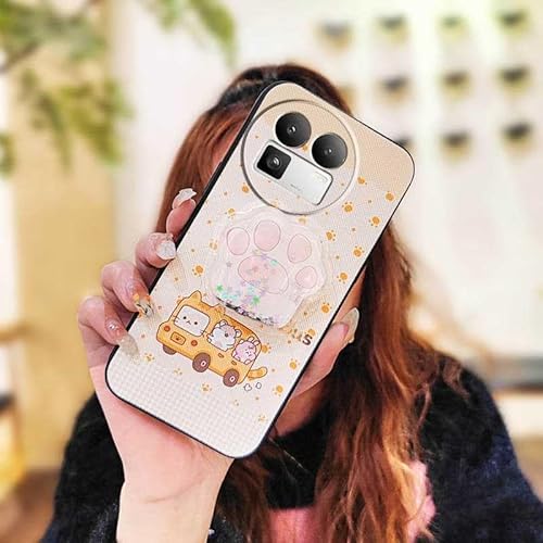Phone Case Compatible with Realme GT8 China/C85 5G, protective Quicksand Rotatable stand Durable Silicone Kickstand Phone lens p