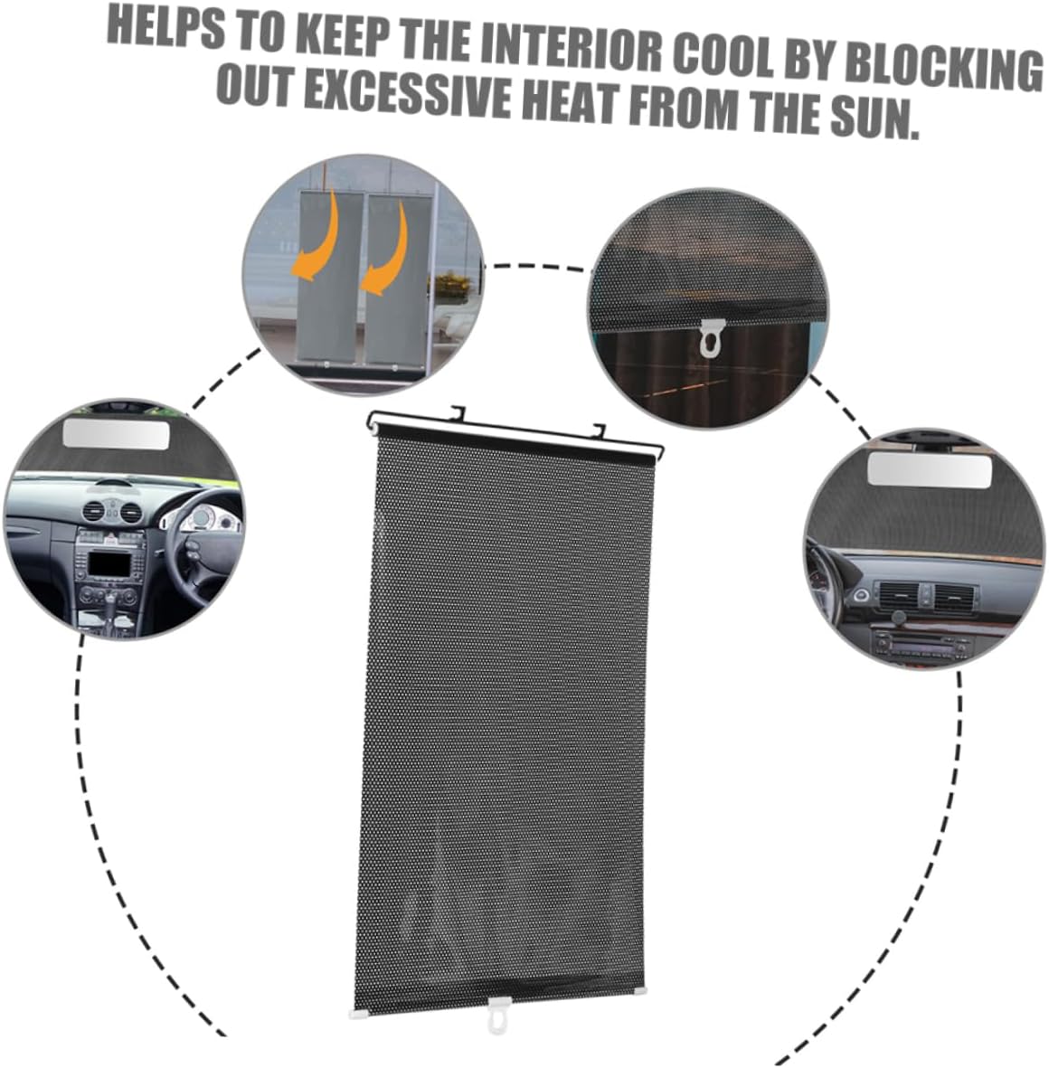 Ciieeo 2pcs Car Window Shade Automatic Retractable Sun Blocking Roller Curtain for Backseat Privacy Uv Easy to Car Models