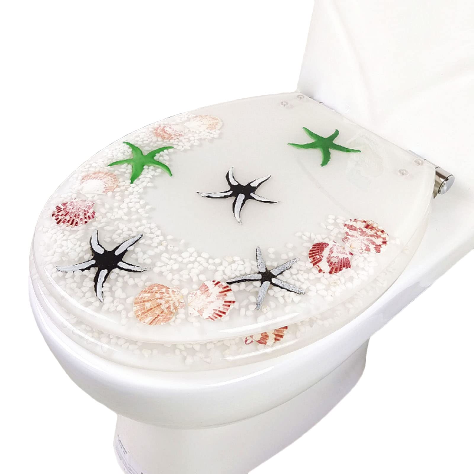 Dxpsxjl One Color Soft Close Close Toilet Seat, Quick Release Lid, Easy Install Hinges Adjustable, Lightweight, Durable, Portable, User-Friendly, Compact, Oval