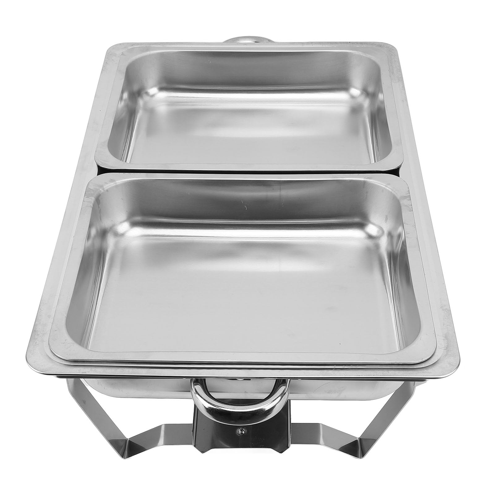 Bewinner Scaldabuffet Commerciale in Acciaio Inossidabile con 2 Scomparti per Catering, con Fornello a Etanolo, Scaldavivande Elettrico a Doppia Pentola con Isolamento a Base d'Acqua per