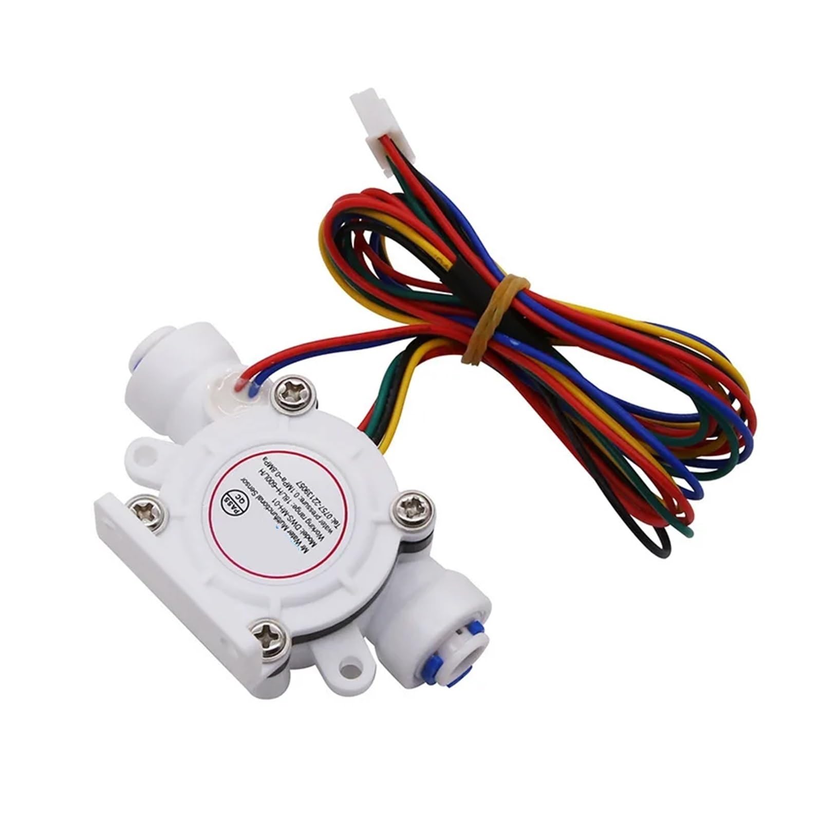 Misuratore di portata 1/4 "3/8" Sensore di flusso d'acqua TDS a spina rapida Sensore Hall da 1.75MPa Tubo in PE Misuratore di portata a turbina DC5~18V Sensore di controllo della qualità dell'acqua(