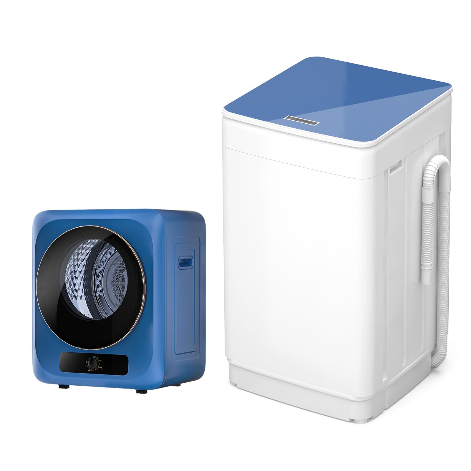 Lavadora y secadora portátiles VCJ de 8 kg, totalmente automática y secadora portátil de 4,5 kg con tina de acero inoxidable, compacta, ideal para apartamentos, casas rodantes y dormitorios.