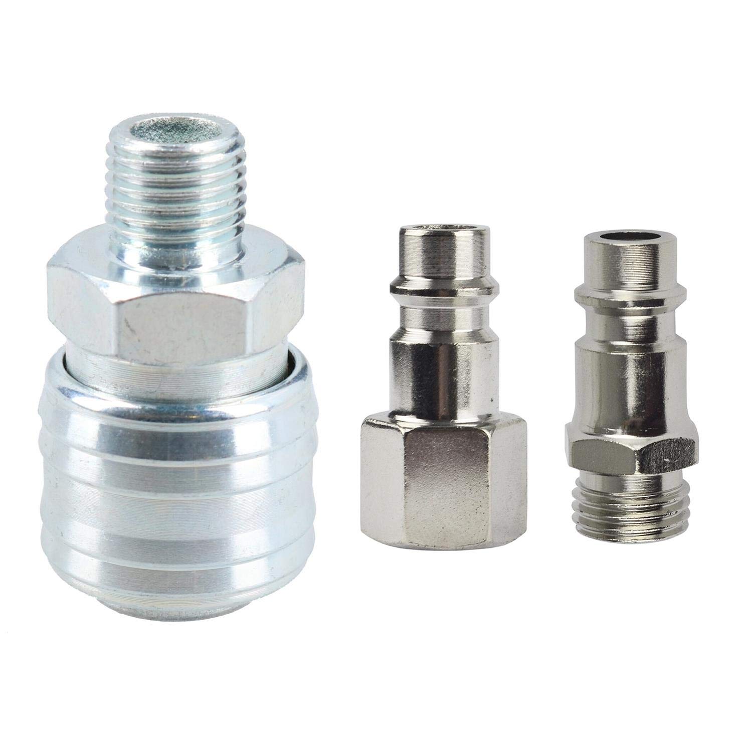 Ab Tools Women's 3Pk Air Line Hose Fitting Coupler,Male Plugs 1/4" Bsp Euro Quick Release
