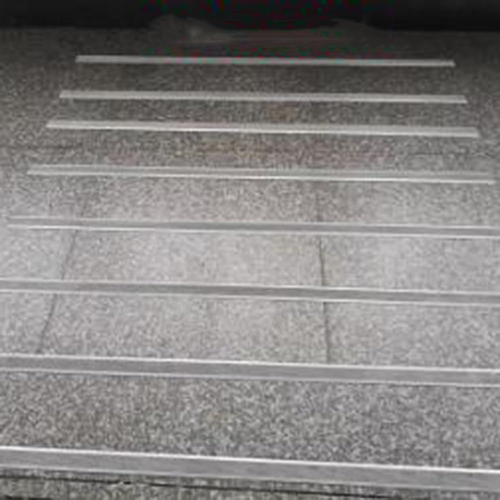 Perfil De Borde De Escalera Aluminio，100×4CM Antideslizante Tira De Borde De Escalera，Perfil De Protección para Borde De Escalón - Plateado