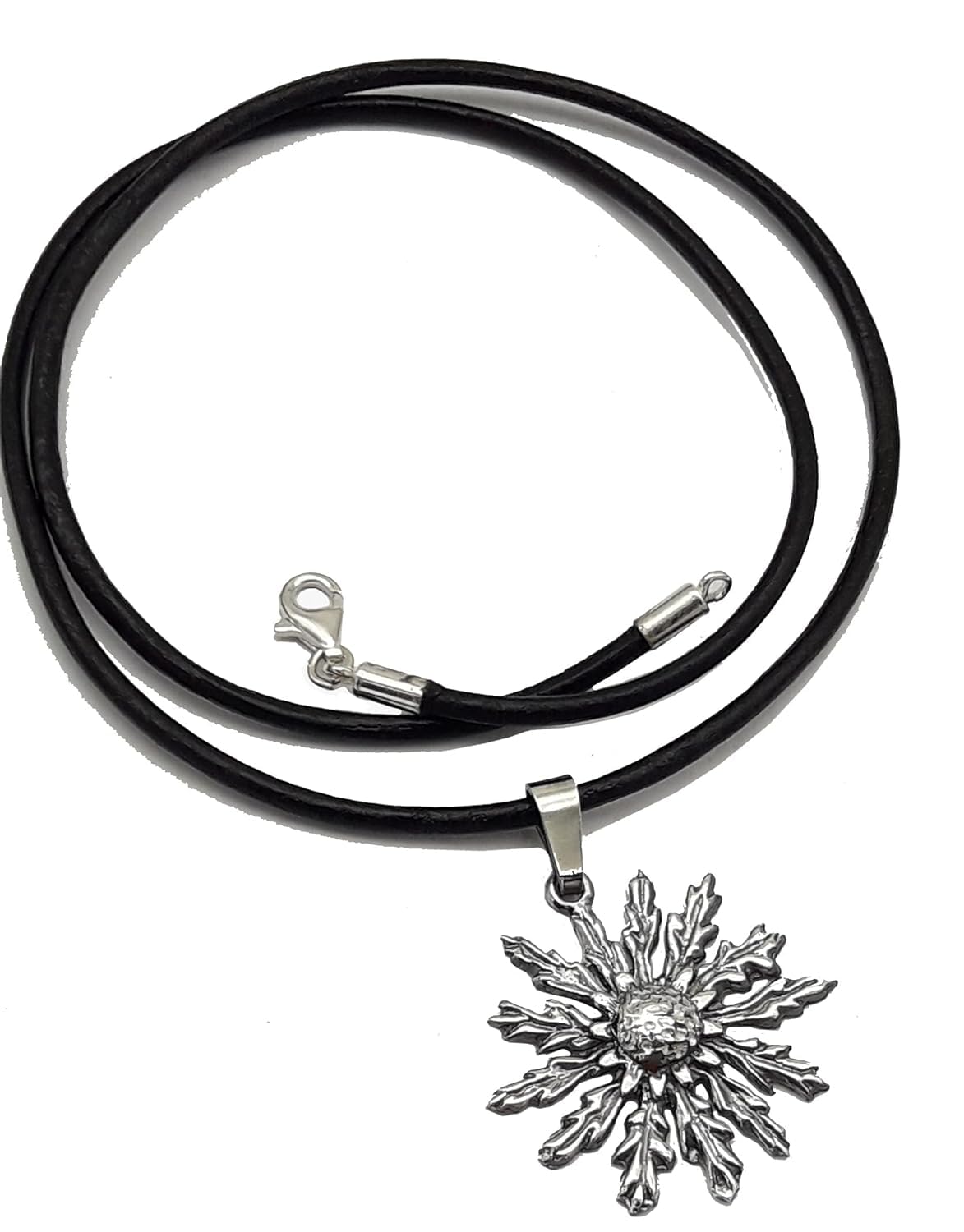EKONAT- Colgante de plata con flor de sol - colgante eguzlore - collar con flor de sol - Amuleto de protección - étnico –