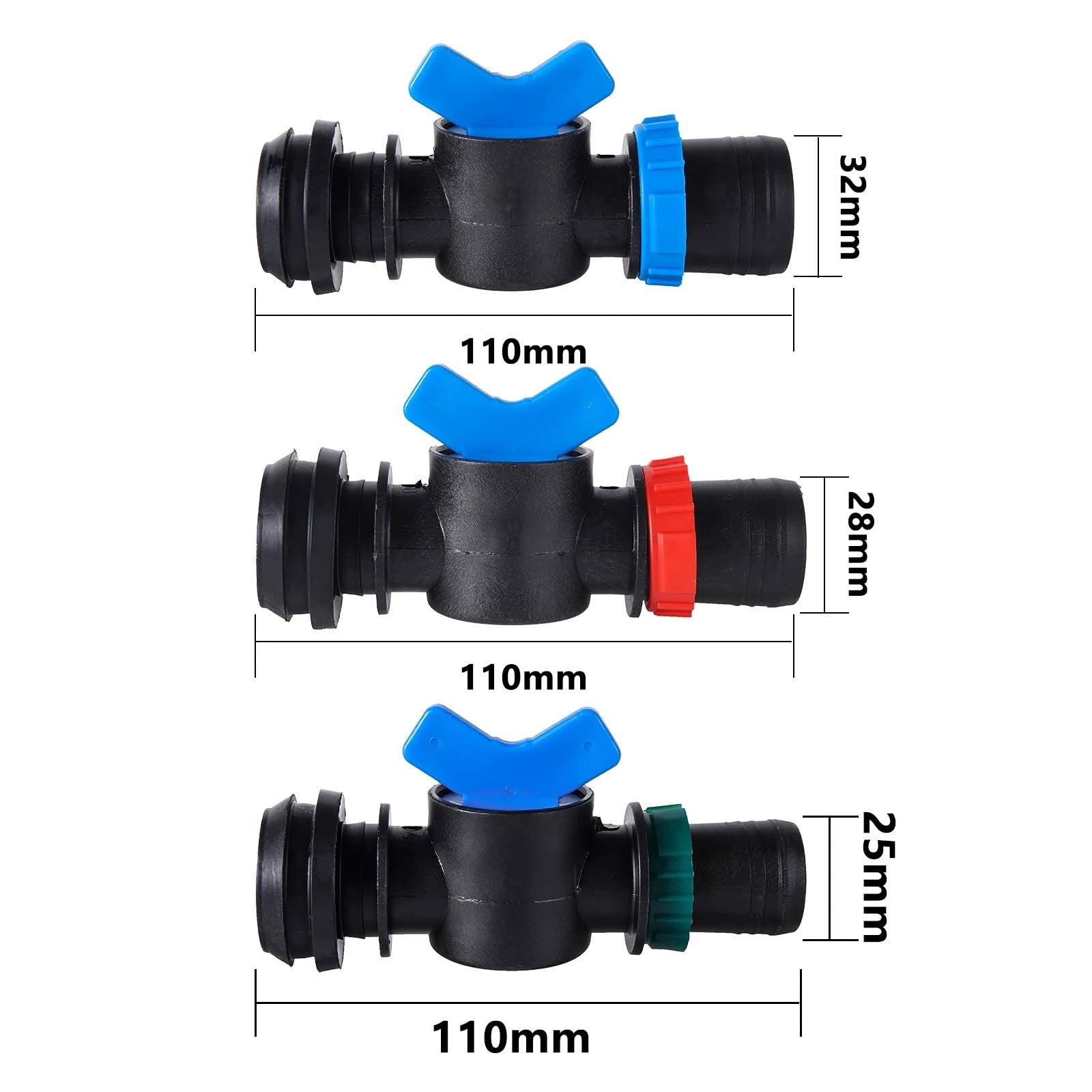 Válvula de derivación for cinta goteo 25/28/32 mm, ideal for jardín, agricultura, huertos, tierras cultivo, riego, drenaje, ahorro agua(28mm)