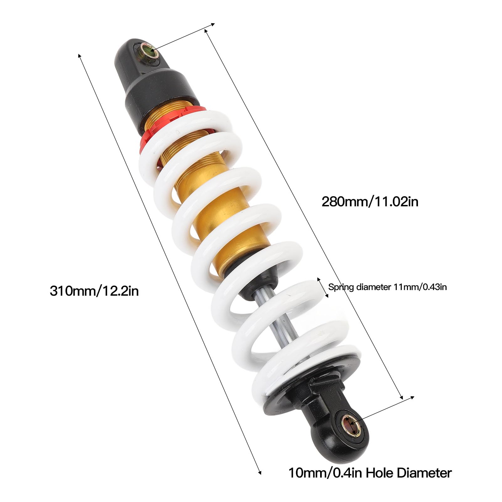 Amortiguador de Motocicleta, Suspensión de Amortiguador de 280mm Ajustable para 50c c-150c c Pit Bike ATV Go Kart Scooters