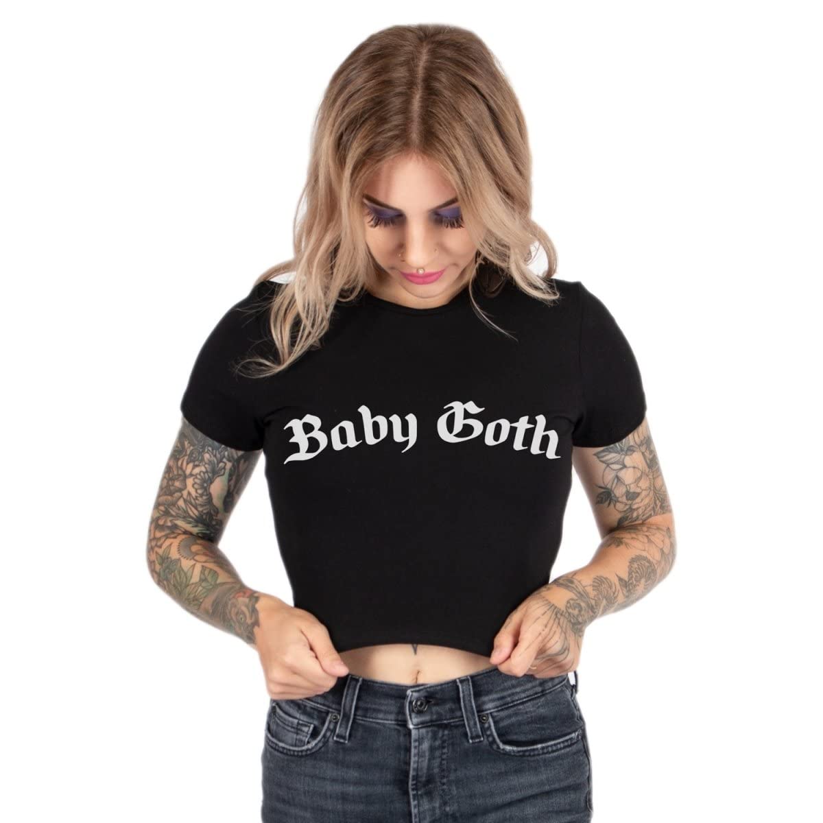 Baby Goth Plus Size Cropped Baby Tee