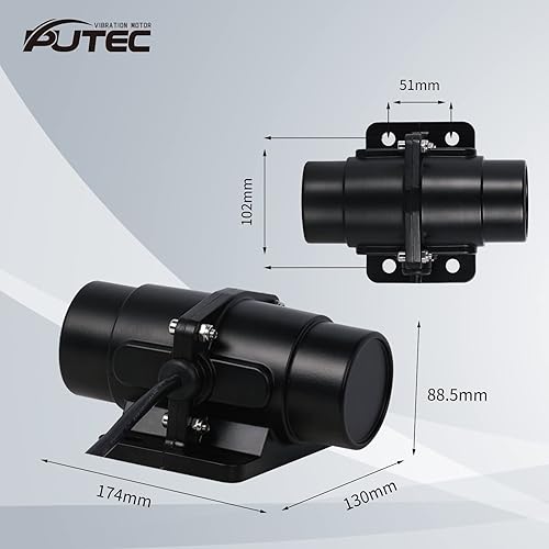 Miniatura 9 de Petec - Vibrador de cepillo de 200 libras para mezclador de sal y arena y hormigón CC 12 V 4500 RPM fuerza de vibración 200 libras