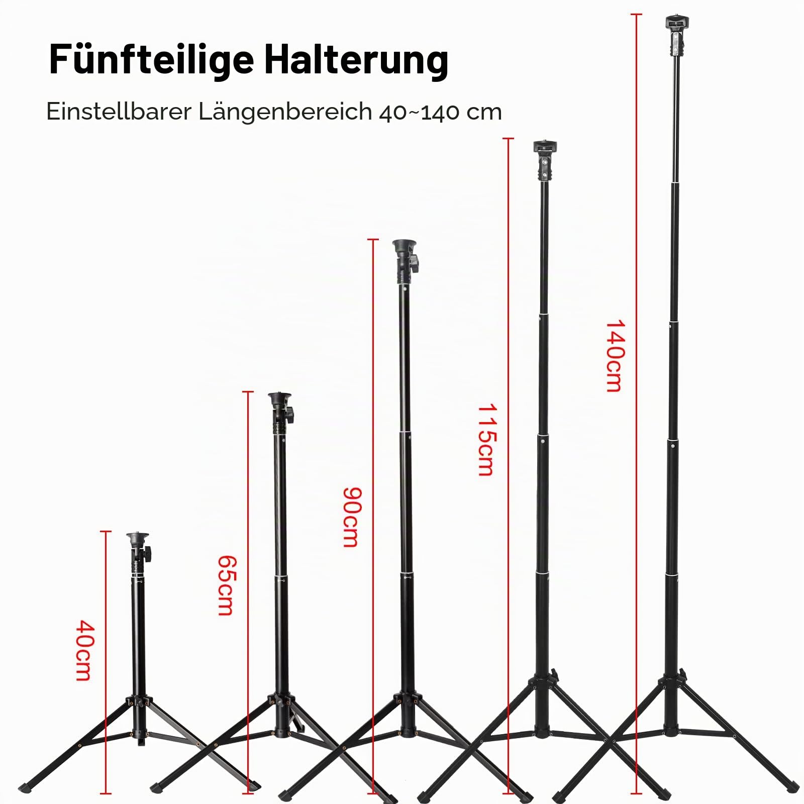 Selfie-Ringlicht mit Stativständer und Handyhalterung, Fotobeleuchtung, LED-Kreis-Ringlicht, RGB-Kameralicht für Make-up, YouTube, Tiktok (RGB)
