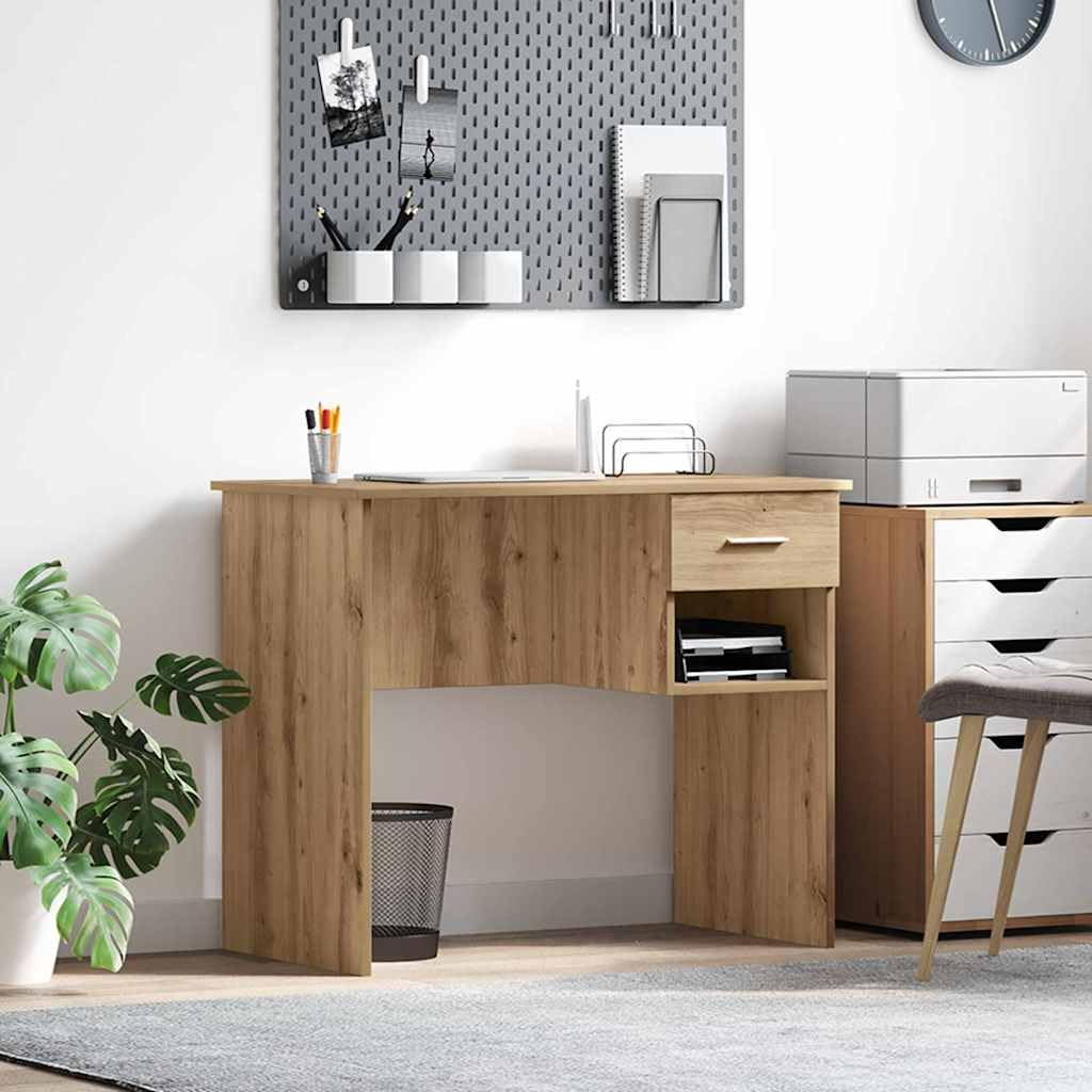 Bureau artisan en chêne 90 cm au design noble et fonctionnel