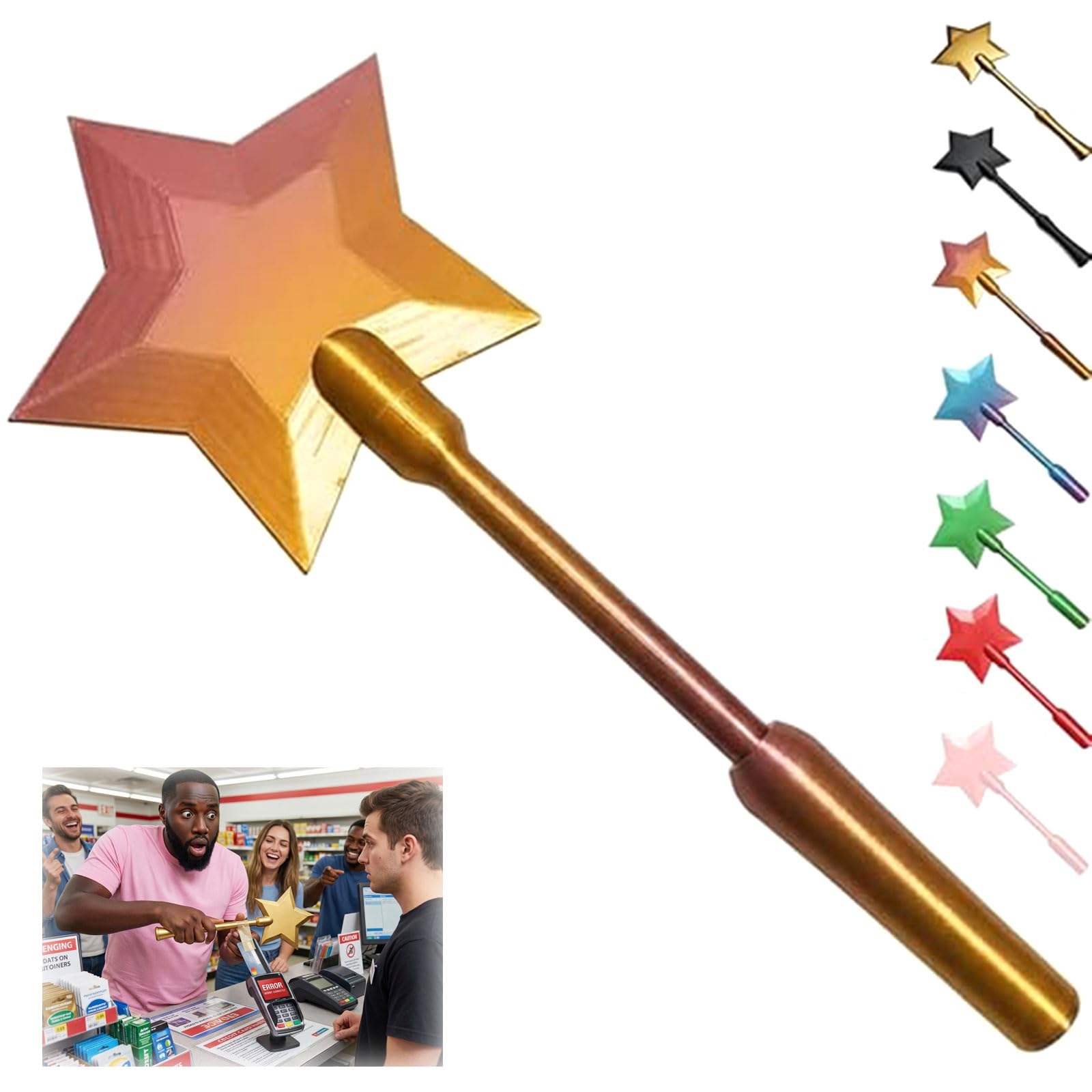 kyno 3D Printed Credit Card Wand, 2026 Magic Wand Card Holder, Tap to Pay Wand for Raves Parties Pranks and Contactless Payment (Gold Purple)