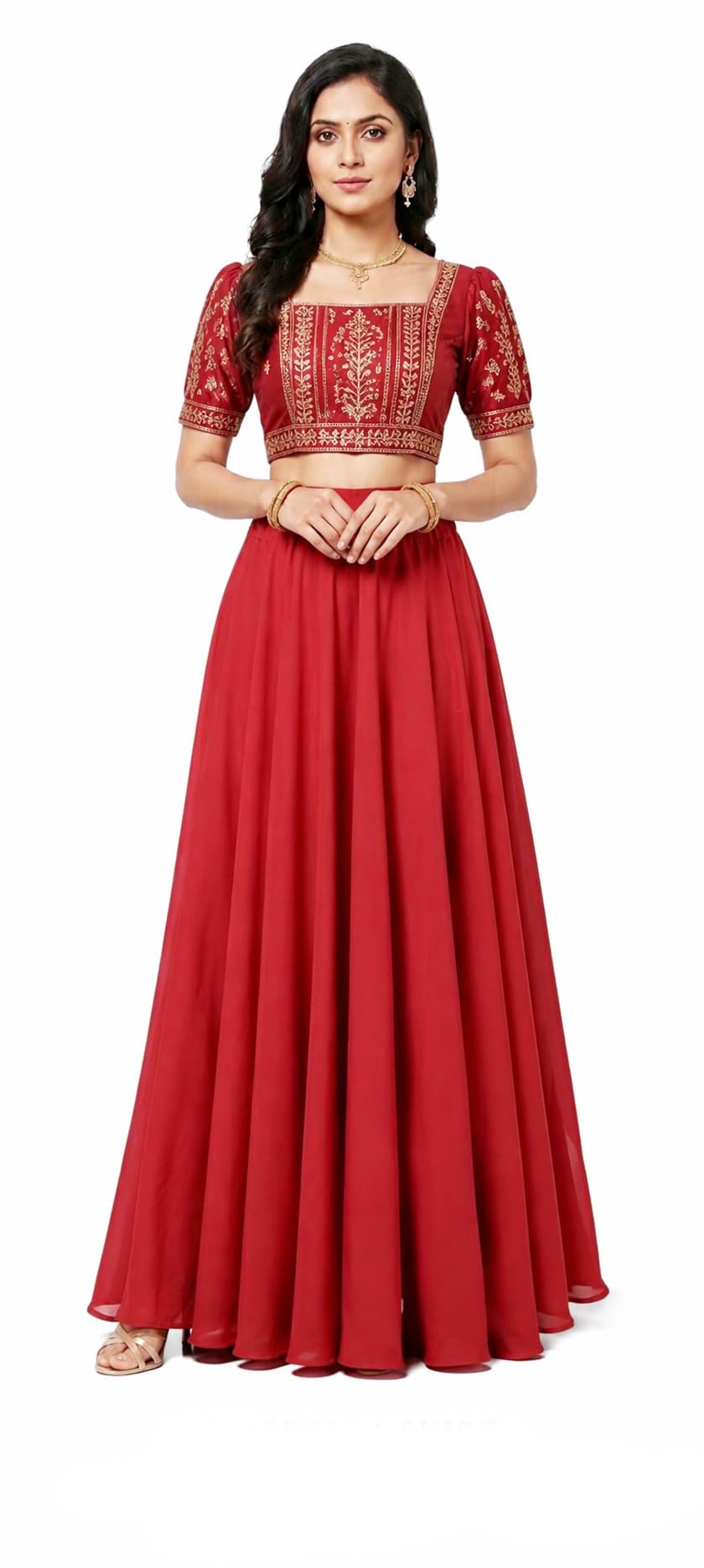 Shriliya Regular Daily use Long Umbrella 8 metre ghera Flared Maxi Skirt Ethnic Rayon Cotton Skirt Lehenga for Party Occasional for Blouse Tops-picture-34