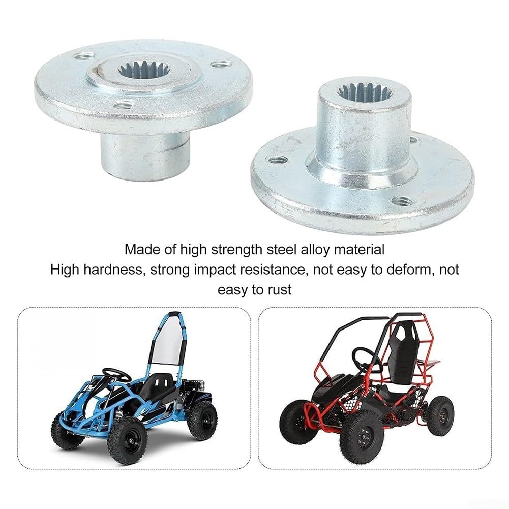 17 mm 17T Hinterradnabenwelle, 3 Bolzenachse für Quad für ATV Go Kart Buggy Radnabe, 12,7 cm Reifen kompatible Nabenmontage, Stahllegierung