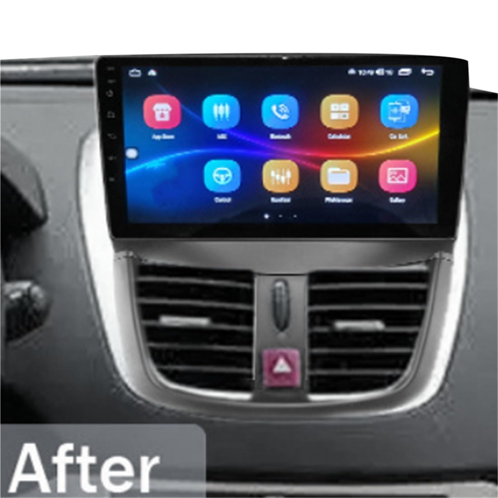 Montaje Autoradio Marco Compatible con Radio de Coche 2DIN 9 Pulgadas y 2006-2010, Marco navegación, Panel estéreo