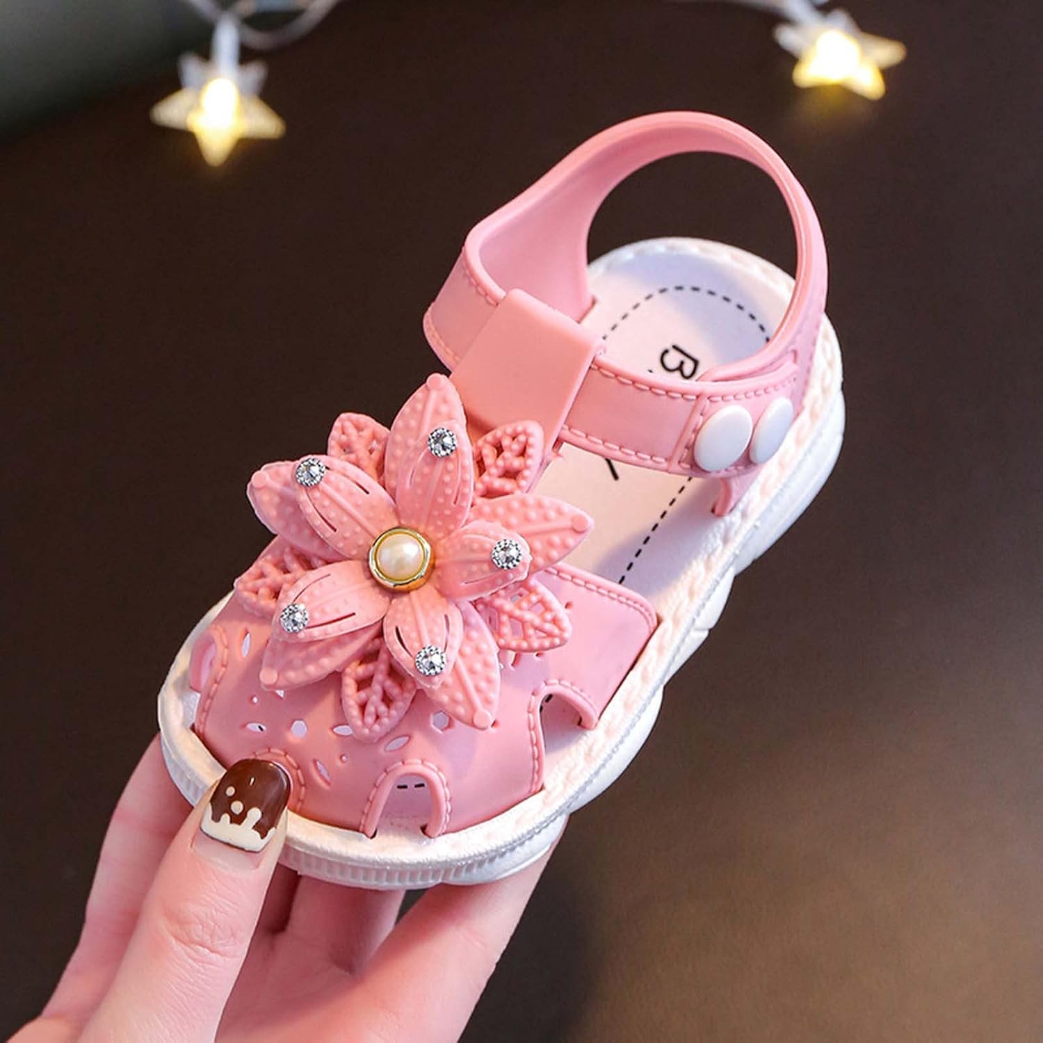 WICVIK Baby Girls Flower Sandals, Infant Baby Girls Sandals Summer Beach Outdoor Soft Rubber Sole Toddler Princess Dress Flats Walking Shoes Anti-Slip Hollow Out Closed Toe Sandals, 0-4 Years : Clothing, Shoes & Jewelry