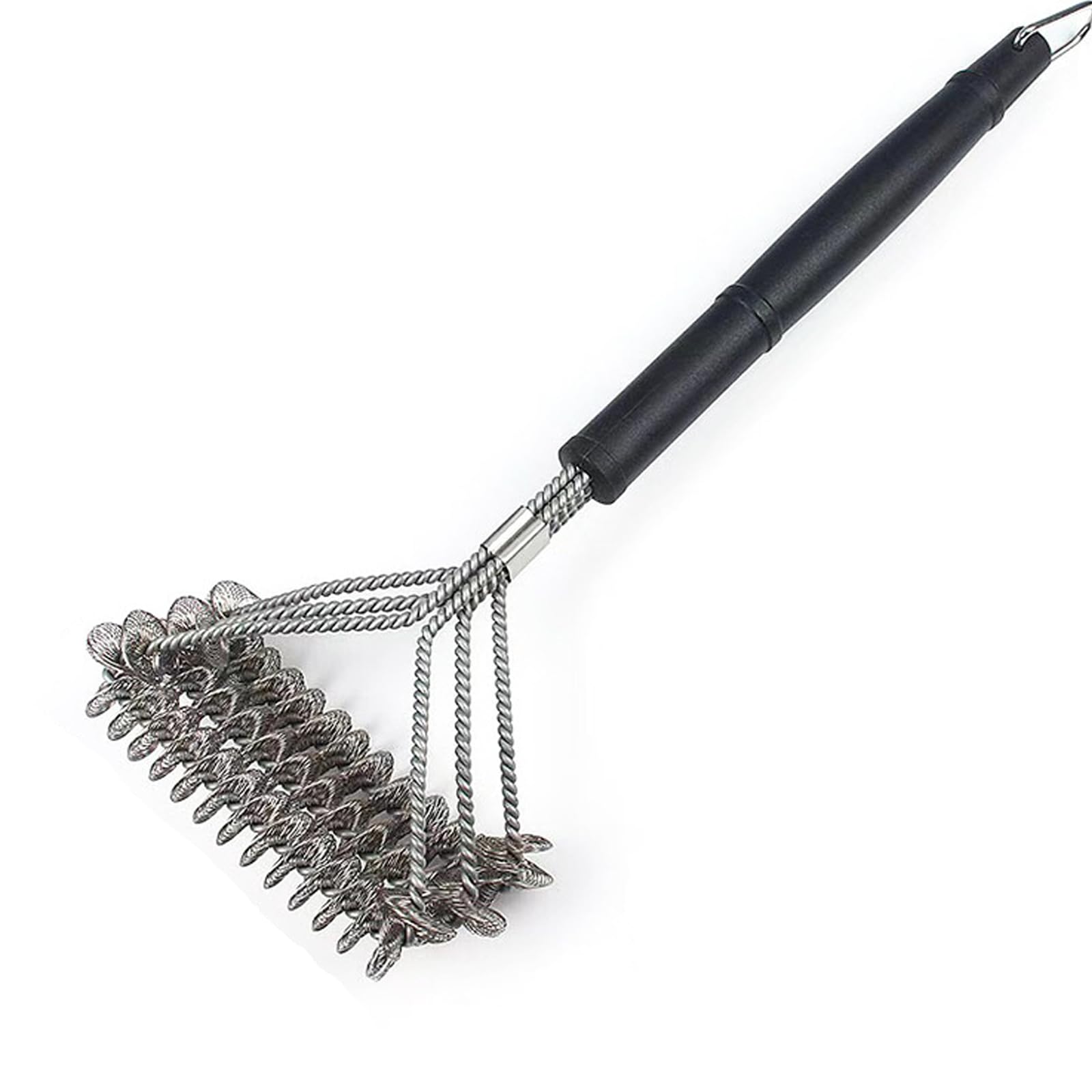 Cepillo de Barbacoa, Cepillo de Limpieza para Parrilla con Cerdas de 3 Lados de Alambre de Acero Inoxidable, 360° Limpiar, Herramientas de BBQ para Parrilla de Gas/Carbón/Eléctrica