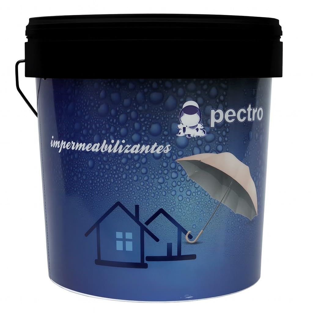 PECTRO Pintura impermeabilizante terrazas antigoteras 20 KG - Resistente a filtraciones de agua cubriendo grietas - Elástica y antihumedad - Colores (20 KG, Gris)