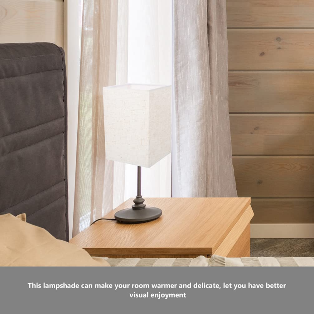 BESPORTBLE Klosz do lampy beczkowej, 2 sztuki, abażury stołowe, abażur z materiału, kwadratowy, zastępczy klosz lampy, do lampy stojącej, kinkietu, lampki nocnej, khaki, abażuru