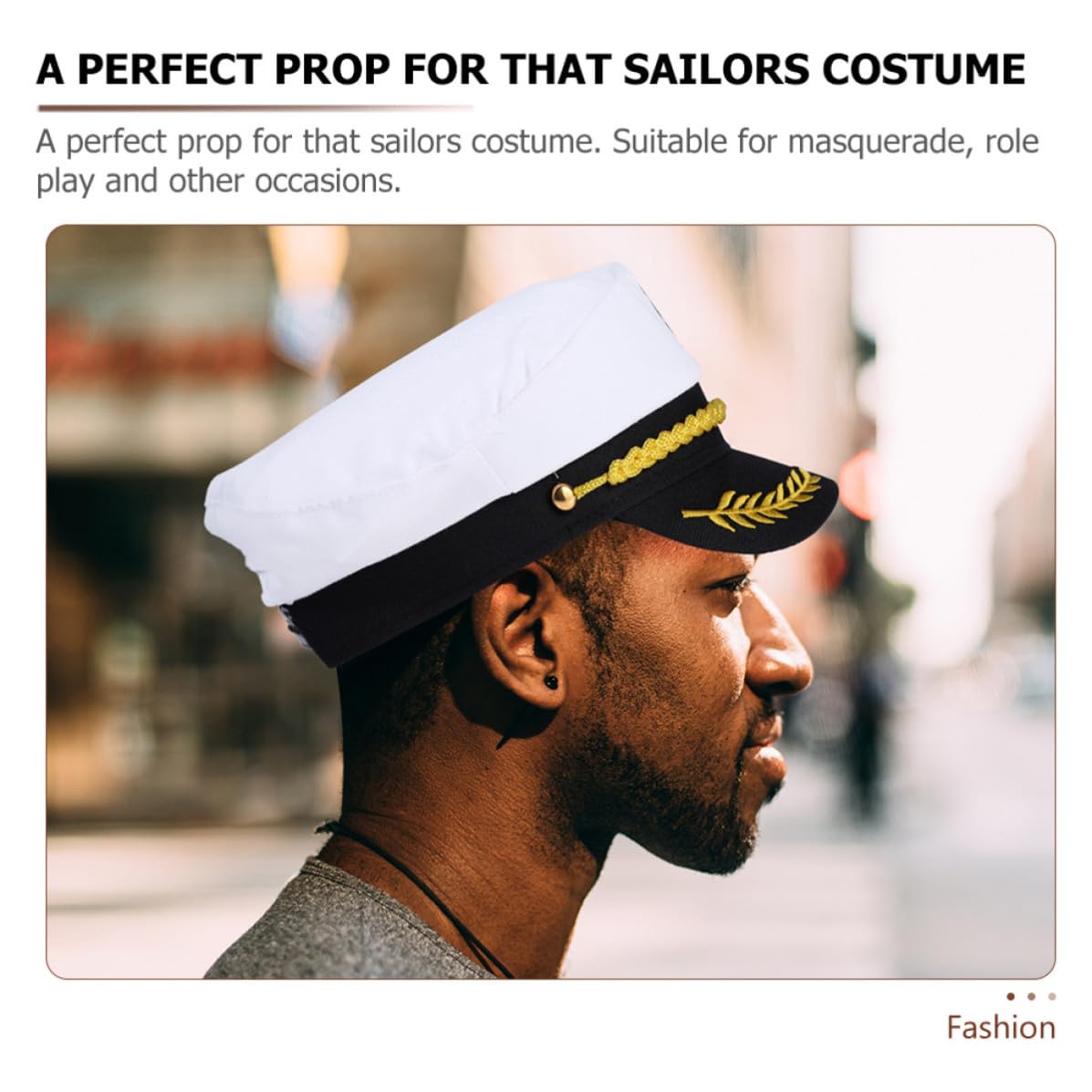 Zerodeko 20 Pezzi Cappello Capitano Ricamato Bianco in Cotone e Plastica, Comodo al Tocco e Resistente allo Sbiadimento, per Cosplay e Giochi di Ruolo