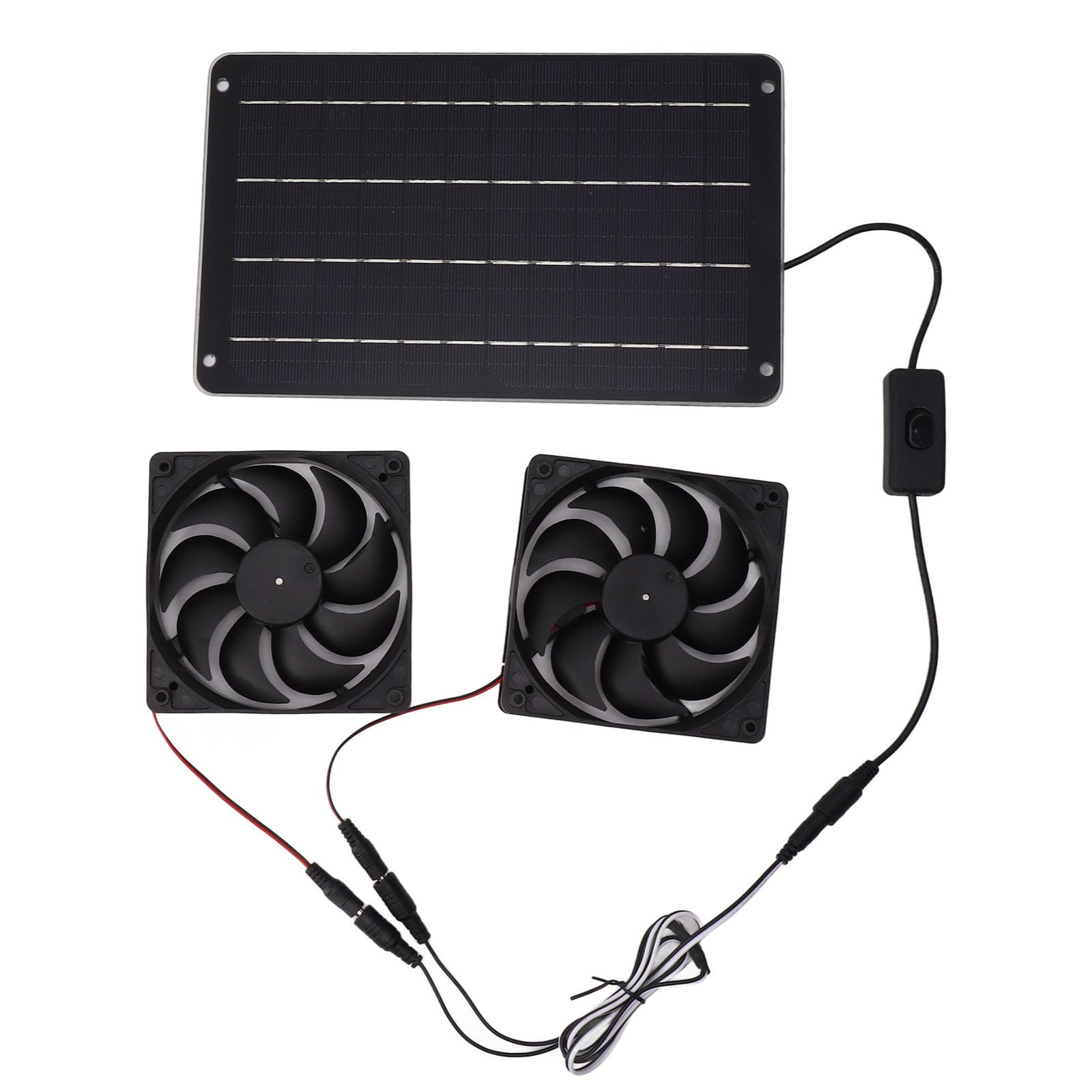 Msioytog Multicolor Weatherproof Solars Panel Double Fan Quiet Operations Solars Fan For Greenhouses And Outdoor Animal Shelters Saving Powered Duct