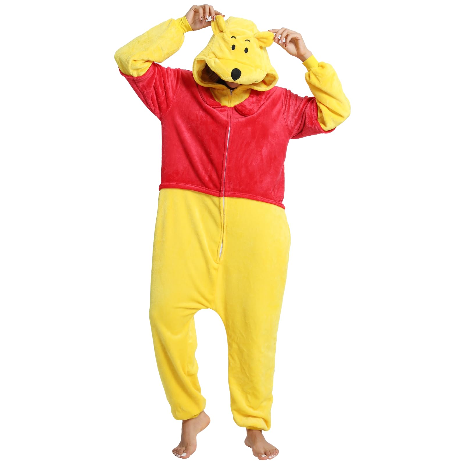 scopuci Unisex Adult Animal Onesie Pajamas, Mens Womens Flannel Halloween Cosplay Costume/Homewear/Sleepwear-picture-18