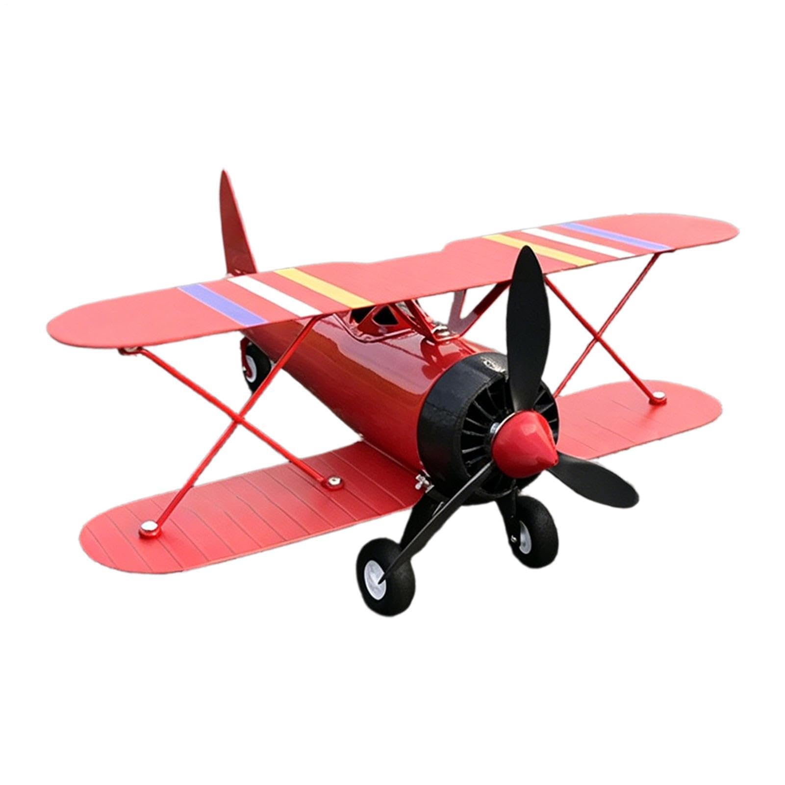 Garden Windmill – Metal Airplane Windvane Vintage Biplane Spinner | Outdoor Patio Lawn Decoration | Weather Direction Indicator With Pole 96cm Height Durable Garden Ornament Gift Idea