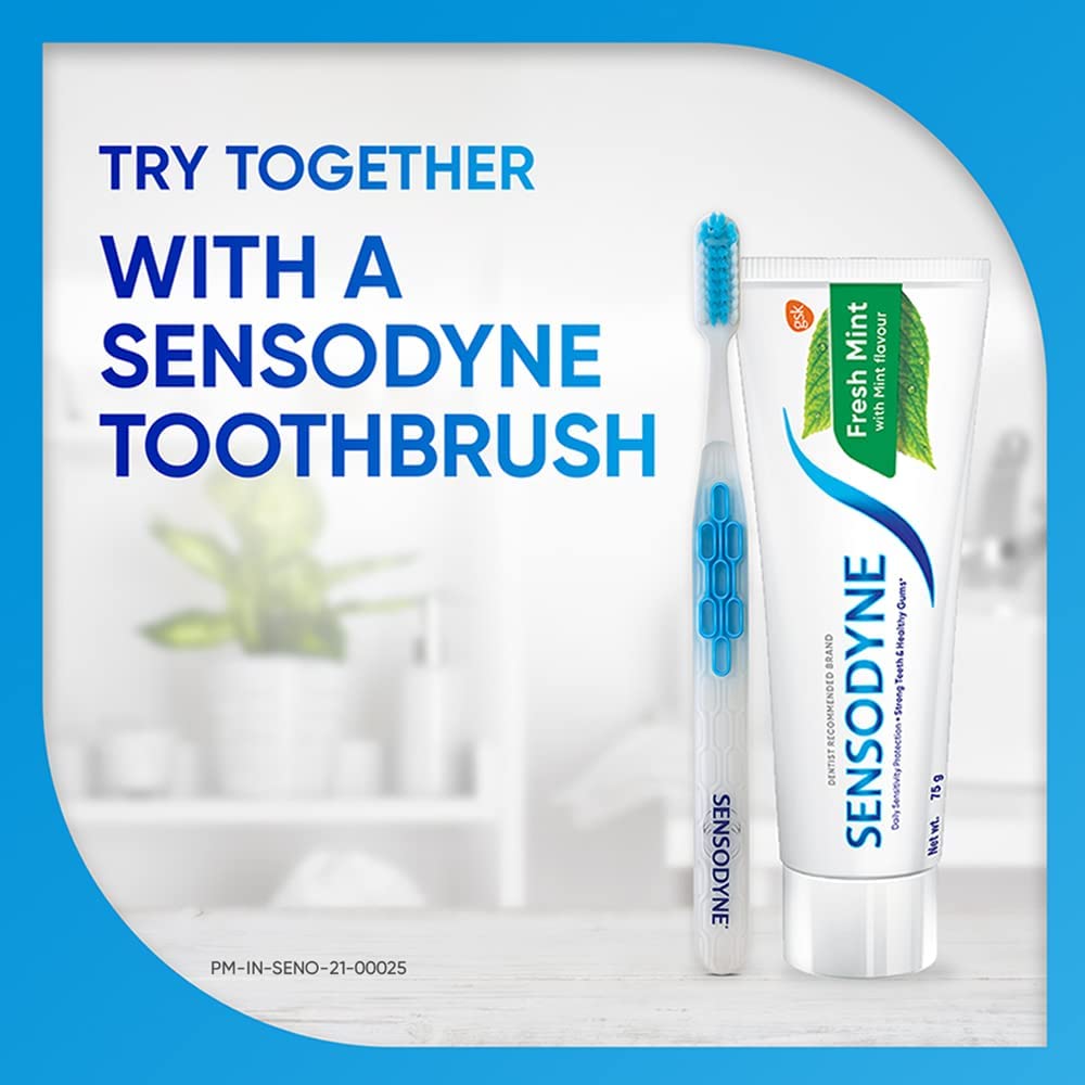 Sensodyne Fresh Mint 150gx2 Value Pack (Save Rs 50) | Sensitive toothpaste for daily sensitivity protection | Dentist Recommended Brand product image 4